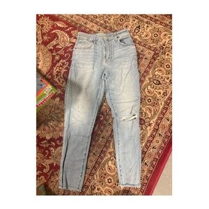 Abercrombie Curve Love High Rise Super Skinny Ankle Jeans 27 Distressed Raw hem